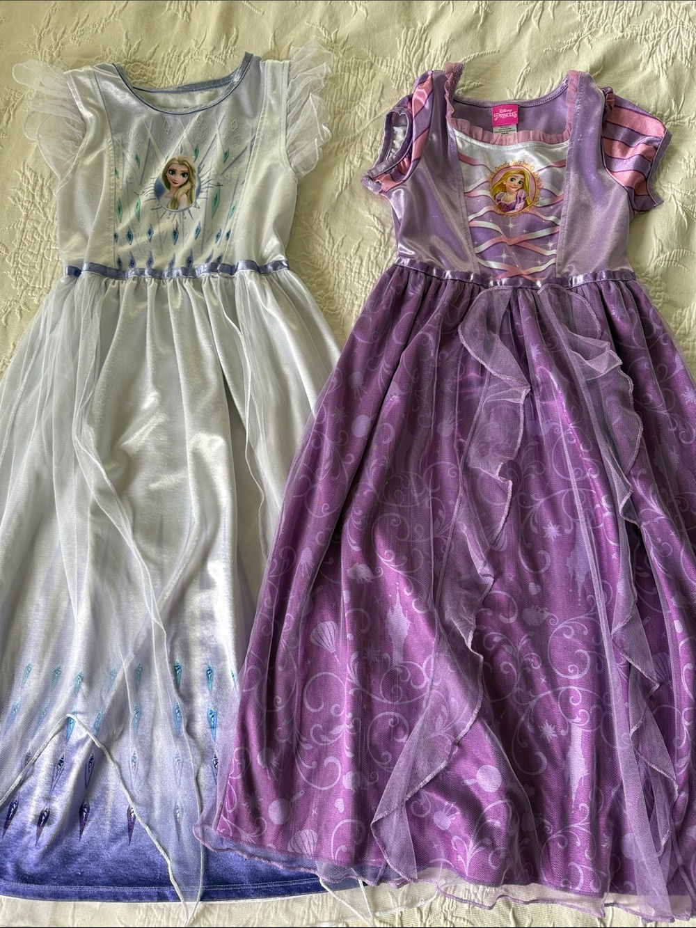 Disney Girls Elsa White & Purple Princess Dresses